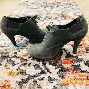 Gray suede shoe boots